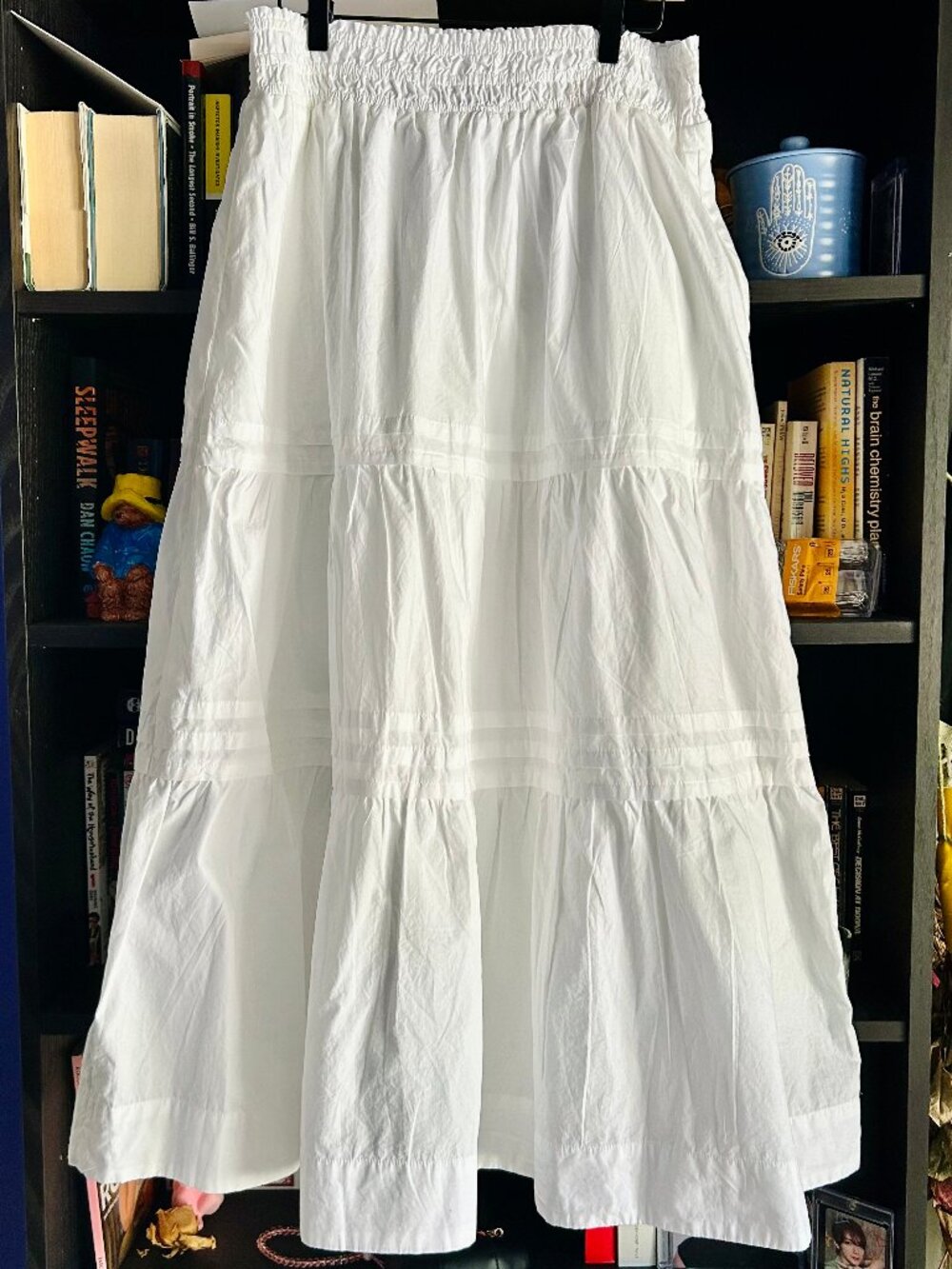 Quince White Tiered Cotton Maxi Skirt